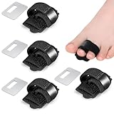 4 Stück Hammerzehen Korrektoren, Hallux Valgus Korrektur, Zehenschiene für korrigieren Gekrümmte Zehen, Hammerzehen Schienen Bandagen, mit Aluminium Hammerzehenpolster, Damen & Herren