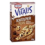 Dr. Oetker Vitalis KnusperPlus Double Chocolate, 450 g Knuspermüsli mit Vollmilch- und feinherber Schokolade