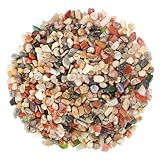 DELAESI Trommelsteine Halbedelsteine 800 g Edelsteine für Kinder Halbedelsteine Mischung Bunt Steine für DIY Potted Plants Dekoration (7 – 9 mm)