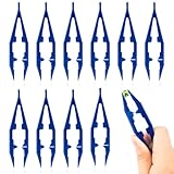 10er-Pack Bügelperlen-Pinzetten, Kunststoff-Bügelperlen-Pinzetten, leichte Kunststoff-Pinzetten zum Basteln von Perlen, Elektronik, Familien, Kunsthandwerk, 10 cm, multifunktionale Perlenpinzetten