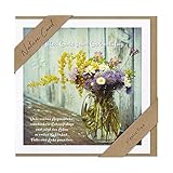 bsb - Karte zum Geburtstag - Nature Card - Nachhaltige Karten zum Geburtstag - Geburtstagskarten mit Umschlag - Geburtstagskarte Frauen & Männer - Glückwunschkarte 15,5 x 15,5 cm - Blumenvase