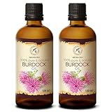 Klettenwurzelöl 2x100ml - 100% Rein Klettenwurzel Öl - Arctium Lappa Wurzel - Klettenöl - Bestes Kuröl und Haaröl für Haarpflege - Burdock Oil