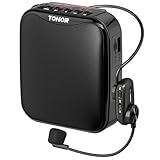 TONOR Sprachverstärker Tragbar, Wiederaufladbarer Mini Stimmverstärker mit Bluetooth Lautsprecher, Kabelgebundenem Mikrofon-Headset, PA-System für Trainer, Reiseführer, Tagungen, Fitness, K11