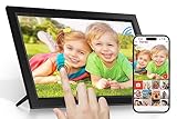 Digitaler Bilderrahmen WLAN 15.6 Zoll Touchscreen Elektronischer Bilderrahmen mit 32GB Speicher, Auto-Rotate, Wandmontierbar, Fotos und Videos über APP Frameo für Eltern/Ehepaare/Freunde/Familie