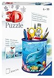 Ravensburger 3D Puzzle 11176 - Utensilo Unterwasserwelt - 57 Teile - Stiftehalter für Tierliebhaber ab 6 Jahren, Schreibtisch-Organizer für Kinder, White