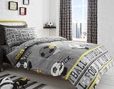 Bedlam Kinder-Bettwäsche-Set mit Fußballmotiv, Einzelbett,...