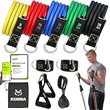 Fitnessbänder Set mit 5 Widerstandsbändern Latex Trainingsbänder, Krafttraining und Pilates - Vielseitige Expander Bänder, Ideal für Training und Muskelaufbau Resistance Bands KUDDA