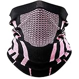 WTACTFUL Schlauchschal Herren Halbe Sturmhaube Motorrad Halstuch Herren Halswärmer Ski Mask Skimaske Halsschlauc Neck Gaiter Motorrad Gesichtsmaske für Winter Laufen Skifahren Snowboarden Rosa