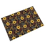 Schöne Fußmatte mit Sonnenblumenmuster, willkommene Fußmatten, rutschfeste PVC-Matte, Badteppich, Küchenteppich, 40 x 60 cm