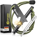 KIYANO Feuerstahl Premium Set INKL BLASROHR XL Feuerstahl Extrem starker Funkenflug Feuerstein für Outdoor Survival Camping Bushcraft