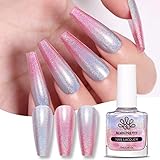Born Pretty Glitzer Nagellack, Thermo Nagellack Holographic Nagellack Thermoeffekt Glitter Regenbogen Shining Glitter Super Shine Nail Art Polish Rosa