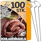 4smile Rouladennadeln - 100 Stück Rouladennadeln Edelstahl rostfrei 10 cm - Handliche Rouladenspieße mit scharfen Spitzen als funktionaler Ersatz für Rouladenklammern