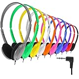 Yunsailing Kopfhörer für Kinder, Studenten, Klassenzimmer-Headsets, verstellbare Schulkopfhörer mit 3,5-mm-Klinkenstecker für Jugendliche und Erwachsene, Lehrerzubehör, 10 Stück (mehrfarbig)