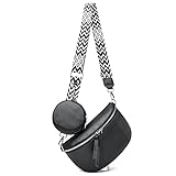 YUHONLNOR Crossbody Bag Damen Breiter Gurt Bauchtasche UmhäNgetasche Handtasche Moderne Taschen Mit MüNze