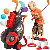 HYAKIDS Kinder Golf Set Spielzeug ab 3 4 5 Jahre Junge, Kinder Golfset mit Golfschläger Golfbällen Wagen, Indoor und Outdoor Garten Spiele, Draußen Spielzeug Golf Geschenk für Jungen Mädchen