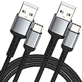 2m USB C Kabel 2Pack, Nylon USB A auf USB C 3A Ladekabel Typ C Schnellladekabel Kompatibel für Samsung Galaxy S22 S21 S20 S10 S9 S8 Plus Note 10 9 8, Huawei, Google Pixel, Xiaomi, Sony Xperia XZ