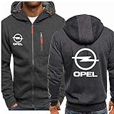 Herren Hoodie Jacken Sweatshirts mit durchgehendem Reißverschluss - OPEL Print Leichte Mäntel Dünne Outwear Frühlingsstrickjacke-A2||4XL