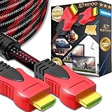 Retoo Kabel HDMI 4K 4,5 Meter High Speed, Kabel kompatibel mit TV Fernseher, Video 4K UHD 2160p HD 1080p Geflecht Vergoldete Anschlüsse, DP-Computer zu HDMI-Monitor Kompatibel, HDMI