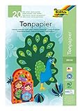 folia 600 - Block mit Tonpapier, 130 g/m², DIN A4, 20...