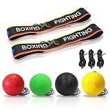 Jomdjmskes 4Pcs Reflexball, Reaktionsball mit Kopfband, Boxball, Reflexball Boxen, Box Training, Home Boxen Training Ball, Boxing Reflex Ball Ideal für Training von Reaktion und Auge-Hand-Koordination