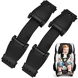 YESLUSY 2 Stück Abschnallschutz Kindersitz, Autositz Brustgurt Clip, Gurtsicherung Kindersitz, Gurtsammler für Autositze Kinderwagen Kinderhochstühle Fahrradsitze (13,5x3cm, Schwarz)