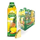 Pfanner 100% Ananassaft (8 x 1 l) – vitamin-reicher Saft aus Ananas – säuerlich-süßer Fruchtsaft im Vorratspack – ohne Zuckerzusatz