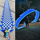 EXCLURA Jongliertücher LED-Schuppendrache-Schüttelpoi, Kombination aus Fließendem Blauem Lichtband, Drachentanzband für Outdoor-Sport und Fitness, Chinesisches Loong-Bühnenrequisiten-Set(8 m (26 ft))