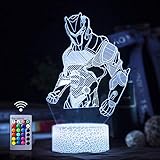 Omega 3D LED Lampe mit Motiven aus festungslampe, 3d illusion lampe Stimmungslampe, Battle Royale, mit 7 Farben Farbwechsel, Crack Acryl, Stereo Illusion Tischlampe