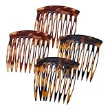 Auiremrti Haarkamm Zum Stecken, 4-teiliges Mini Haarspangen Set, Französische Seitenkämme Aus Celluloseacetat, Vintage Design, Ideal Für Alle Haarstärken