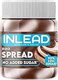 INLEAD - DUO SPREAD | Haselnuss & Weiße Schokolade Aufstrich mit Süßungsmitteln | Zweifarbiger Genuss ohne Zuckerzusatz & ohne Palmöl - Ideal für Brot, Toppings & Desserts - 350 g