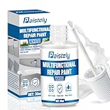 Paistely Porzellan-Reparaturset, Emaille Reparatur Lack 30 ml, Badewannenlack Weiß, Schnell und Wasserfest Fliesenreparatur Lack für Badewannen, Waschbecken, Fliesen (Reparaturfarbe 30ML)
