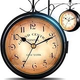 Retoo Bahnhofsuhr Doppelseitig, Bahnhofsuhr Wetterfest,...