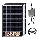 Balkonkraftwerk 1660 W / 1600 W Photovoltaik Solaranlage Steckerfertig WiFi Smarte Mini-PV Anlage 1660 Watt