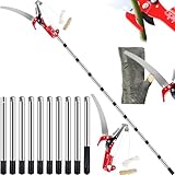 Astschere Teleskop mit Astsäge, 82-402cm Astsäge mit Teleskopstiel, Einstellbare Länge Seilzug Gartensäge Baumsäge, Leichter Edelstahl Teleskopsäge Hochentaster, Manuell Baumschere für hohe Äste