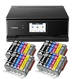 IC-Office TS8750 Tintenstrahl Multifunktionsdrucker 3-in-1 (Drucken, Kopieren, Scannen, SD-Karte, Duplex, WLAN, AirPrint) schwarz + 24 XXL Tintenpatronen