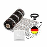 WARMON elektrische Wandheizung vertikal: Heizmatte WARMON CLASSIC LIGHT 100 W/m² mit Thermostat TS 100 Touch, Thermostat:TS100 Non WiFi Weiß, Mattengröße:14 m²