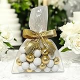 EinsSein 5 Stück fertige Gastgeschenke Hochzeit, Taufe, Babyshower mit leckeren Schokokugeln Milchschoko weiss-gold | Bonboniere Hochzeitsmandeln Taufmandeln Kommunion Konfirmation Babyparty |