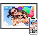 ARZOPA Digitaler Bilderrahmen 15,6 Zoll FHD Touchscreen Elektronischer Bilderrahmen Groß mit 32GB Frameo Bilderrahmen Digital WALN Fernfreigabe von Fotos und Videos mit Wetter Musik