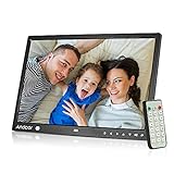 Andoer 15 Zoll Digital Fotorahmen LED Bildrahmen Album Desktop 1280 * 800 HD eBook/Uhr/Kalender mit Bewegungsmelder Sensor, Touch Tasten und Fernbedienung, Weihnachts- und Geburtstagsgeschenk