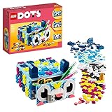 LEGO 41805 DOTS Tier-Kreativbox mit Schubfach, Mosaik-Bastelset für Kinder zum Aufbewahren von Schmuck oder als Schreibtisch-Organisierer, DIY Geschenk mit Tiermotiven zum Basteln