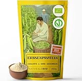 NaturaleBio erbsenprotein pulver 450 g. Vegan, bio und GMO-frei. Hypoallergen und leicht verdaulich. Für Gewichtsmanagement, Muskelregeneration und -wachstum.