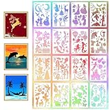 ATSGJLZN Schablonen Kinder,16er Malschablonen Kinder,Airbrush Schablonen Textilgestaltung Malen Set für Scrapbooking Fotoalbum DIY Karten