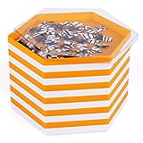 Becko stapelbare Puzzle Sortiertabletts/Sortierschalen/Puzzle sortierer mit Deckel, Puzzle Zubehör für Puzzles bis zu 2000 Stück, 12 sechseckige tabletts/Schalen in Weiß und Orange