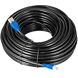 MutecPower CAT5E Patchkabel 50m Außen Verwendung wasserdicht - FTP - Direct Burial Ethernet Netzwerkkabel/Ethernet kabel - CCA - mit RJ-45 Stecker - Schwarz 50 Meter