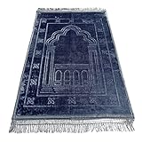 Roland Germany Gebetsteppich weich Islam Seccade Sejjade Namazlik Islamic Prayer Rug 80x120 cm (Grau)