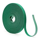 KINGLAKE 10m Pflanzenbinder Klett,12mm Pflanzenband Klettverschluss Verstellbar,Klettband Garten Outdoor Grün,Pflanzen Befestigung Kabelbinder, Band Zum Festbinden von Pflanzen,Baum