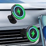 KFZ Handyhalterung mit Ladefunktion – 15W Kabelloses Ladegerät Auto für iPhone 12-16 Pro/Max & Samsung, Magnetische Handyhalterung Auto Lüftung, 360° Drehbar & Sicherer Halt