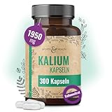 Kalium Hochdosiert - Kalium Kapseln – 300 Kapseln - Vegan – 682,2mg pro Tagesdosierung - Potassium Citrate