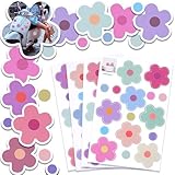 AOZUO 4 Blätter Blümchen Aufkleber Fahrrad, Blumen Auto Sticker, Flower autoaufkleber motorrad sticker kofferaufkleber für Küche, Bad, Auto, Koffer, Laptop, Aufkleber Fahrrad, Roller