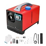 Fesuda 8KW 12V All-in-One Diesel Luftheizung Zusatzheizung Standheizung mit Schalldämpfer, LCD-Schalter, Fernbedienung für LKW, Boot, Autoanhänger, Wohnmobile, Caravan (Rot) Upgrade